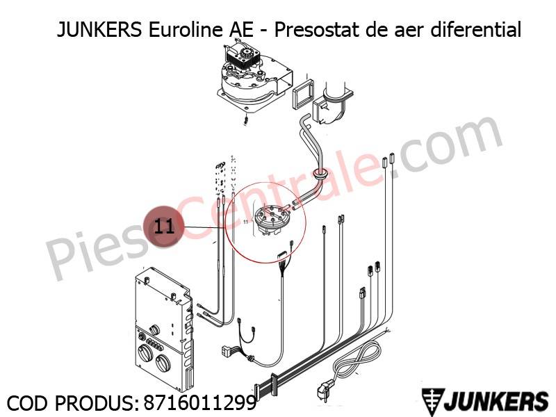Poza Presostat de aer diferential centrale termice Junkers Euroline AE, Bosch Gaz 5000