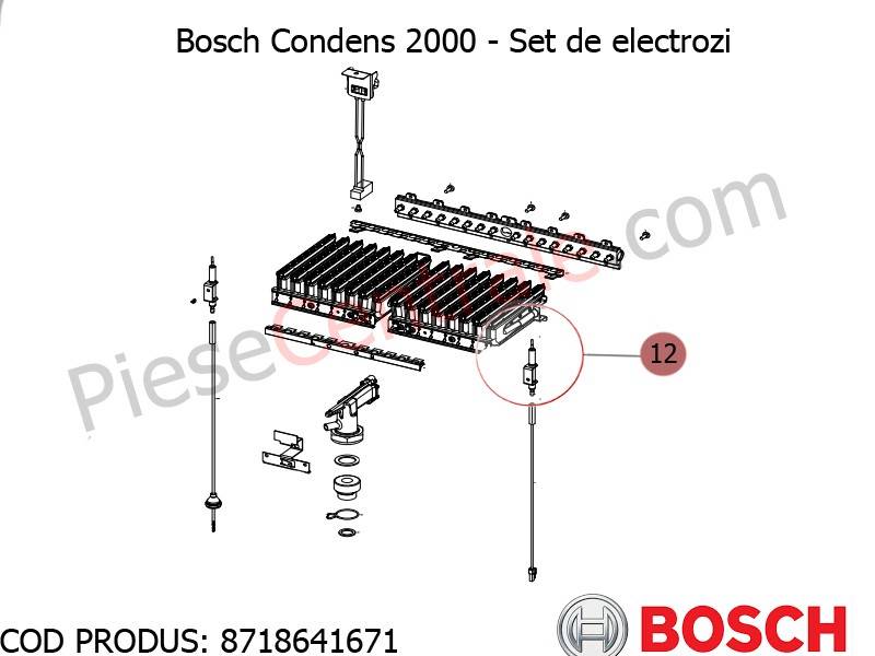 Poza Set de electrozi centrala termica Bosch Condens 2000, Buderus Logamax Plus