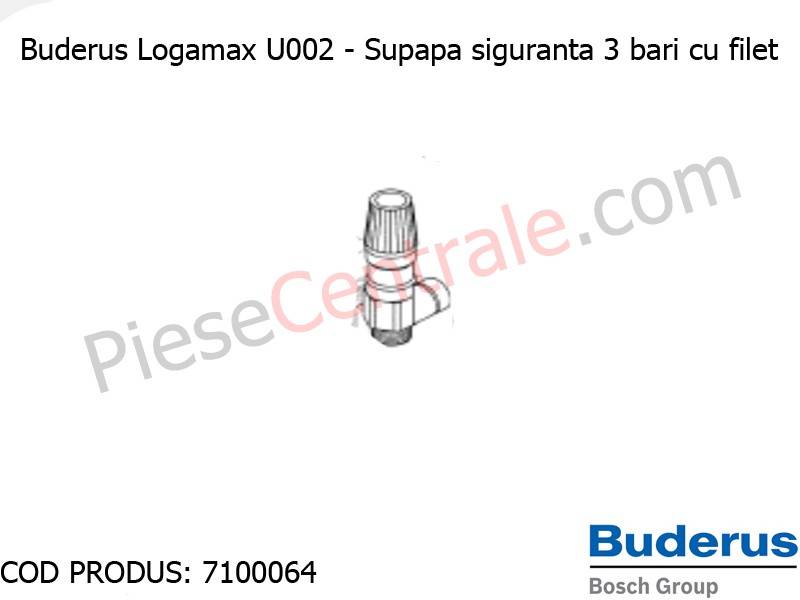 Poza Supapa siguranta 3 bari cu filet centrala termica Buderus Logamax U002
