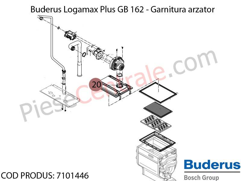 Poza Garnitura arzator centrala termica Buderus Logamax Plus GB 162