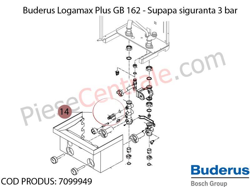 Poza Supapa siguranta 3 bar centrala termica Buderus Logamax Plus GB 162, Bosch Condens 5000W