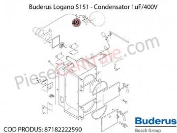 Poza Condensator 1uF/400V centrala termica Buderus Logano S 151